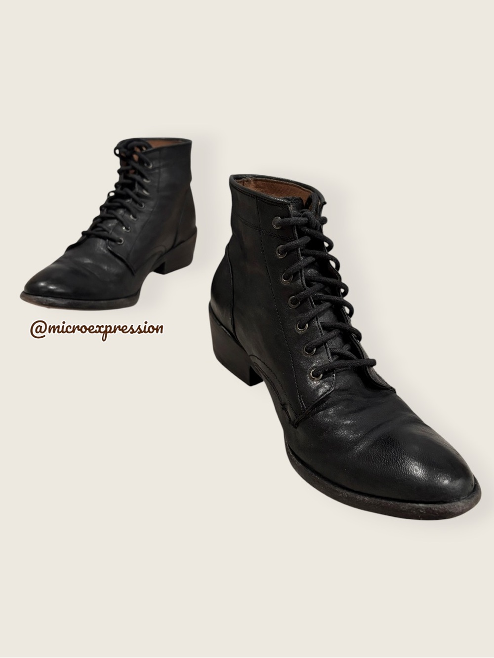 $349 Frye Carson Classic Oxford Academia Black Leather Lace Up Heeled Ankle Boot - Picture 8 of 16